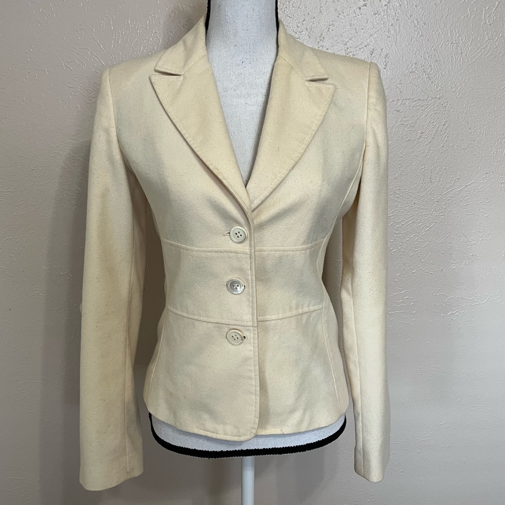 RED Valentino Beige Wool Cashmere Button Up Womens Coat